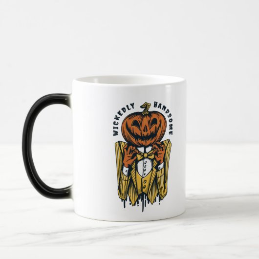 Vreselijk knappe Jack-O-Lantern Halloween Magische Mok (Links)
