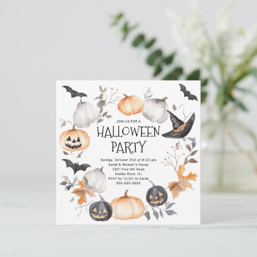 Vreselijk leuk Halloween feest Kaart (Staand voorkant)