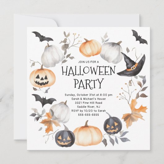 Vreselijk leuk Halloween feest Kaart (Voorkant)