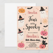 Vreselijk leuk vier Halloween verjaardagsuitnodigi Kaart (Voorkant / Achterkant)