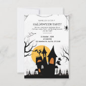 Vreselijk leuk zwart-wit Halloween feest Kaart (Voorkant)