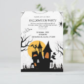 Vreselijk leuk zwart-wit Halloween feest Kaart (Staand voorkant)