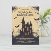 Vreselijk leuke Halloween-feestuitnodiging Kaart (Staand voorkant)