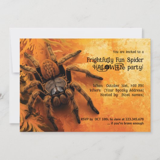 Vreselijk leuke Spider Halloween Party Kaart (Voorkant)