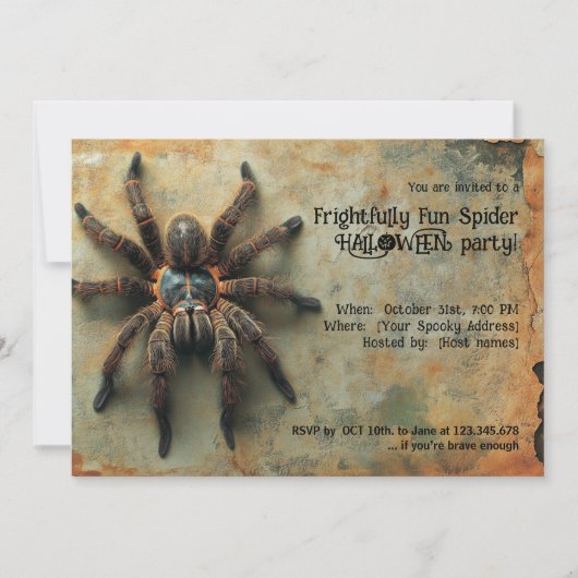 Vreselijk leuke Spider Halloween Party Kaart (Voorkant)
