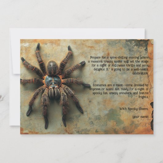 Vreselijk leuke Spider Halloween Party Kaart (Achterkant)