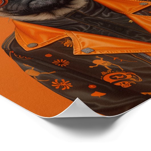 Vreselijk modieuze Pug Poster (Hoek)