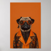 Vreselijk modieuze Pug Poster (Voorkant)