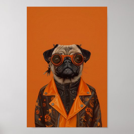 Vreselijk modieuze Pug Poster (Voorkant)