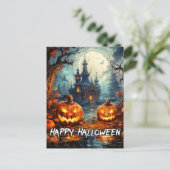 Vreselijk oud spookhuis Halloween Briefkaart (Staand voorkant)
