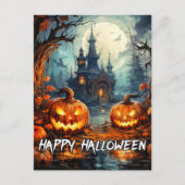Vreselijk oud spookhuis Halloween Briefkaart (Voorkant)