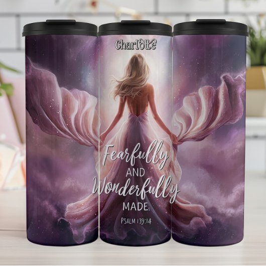 Vreselijk prachtig gemaakt roze figuur thermosbeker