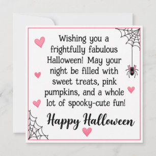 Vreselijk Prachtige Roze Halloween Kaart