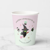 Vreselijk Schattigee groene heks Halloween Verjaar Papieren Bekers (Achterkant)