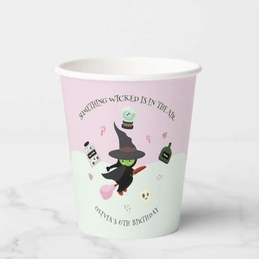 Vreselijk Schattigee groene heks Halloween Verjaar Papieren Bekers (Voorkant)