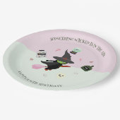 Vreselijk Schattigee groene heks Halloween Verjaar Papieren Bordje (Gekanteld)