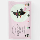 Vreselijk Schattigee groene heks Halloween Verjaar Spandoek (Verticaal)
