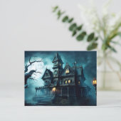 Vreselijke Halloween spookhuis na middernacht Briefkaart (Staand voorkant)