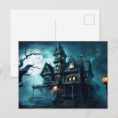 Vreselijke Halloween spookhuis na middernacht Briefkaart (Voorkant / Achterkant)