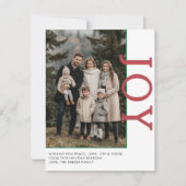 VREUGDE! 1 foto, wit, rood, groen Classic Feestdagenkaart (Voorkant)