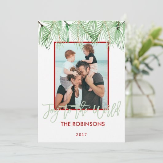 Vreugde aan de Kaart van de Foto van Kerstmis van (Staand voorkant)