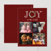 Vreugde aan de Wereld 4 Foto's Gepersonaliseerd bu Feestdagenkaart (Voorkant / Achterkant)