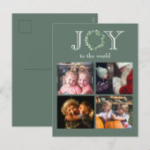Vreugde aan de Wereld 4 Foto's Gepersonaliseerd Feestdagenkaart (Voorkant / Achterkant)