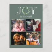 Vreugde aan de Wereld 4 Foto's Gepersonaliseerd Feestdagenkaart (Voorkant)