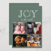 Vreugde aan de Wereld 4 Foto's Gepersonaliseerd Feestdagenkaart (Voorkant / Achterkant)
