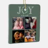 Vreugde aan de Wereld 4 Foto's Gepersonaliseerd Keramisch Ornament (Rechts)