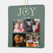 Vreugde aan de Wereld 4 Foto's Gepersonaliseerd Keramisch Ornament (Links)