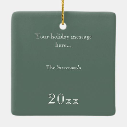 Vreugde aan de Wereld 4 Foto's Gepersonaliseerd Keramisch Ornament (Achterkant)