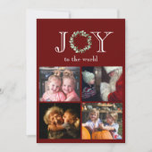 Vreugde aan de Wereld 4 Foto's Gepersonaliseerd Ro Feestdagenkaart (Voorkant)