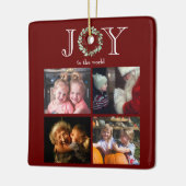 Vreugde aan de Wereld 4 Foto's Gepersonaliseerd Ro Keramisch Ornament (Links)