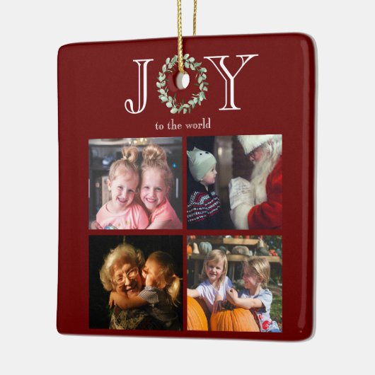 Vreugde aan de Wereld 4 Foto's Gepersonaliseerd Ro Keramisch Ornament (Links)