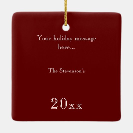 Vreugde aan de Wereld 4 Foto's Gepersonaliseerd Ro Keramisch Ornament (Achterkant)