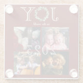 Vreugde aan de Wereld 4 Foto's Jaar Gepersonalisee Glazen Onderzetter (Achterkant)