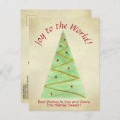 Vreugde aan de wereld! Abstracte kerstboom w / fot Feestdagenkaart (Voorkant / Achterkant)