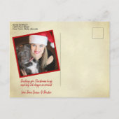 Vreugde aan de wereld! Abstracte kerstboom w / fot Feestdagenkaart (Achterkant)