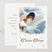 Vreugde aan de Wereld. Afro-Amerikale engel Feestdagenkaart (Voorkant / Achterkant)