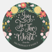 Vreugde aan de wereld bloementuin Elegant Ronde Sticker (Voorkant)