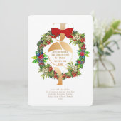 Vreugde aan de wereld citaat Elegante Kerstkrans Feestdagenkaart (Staand voorkant)