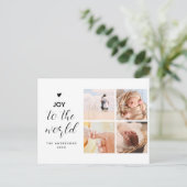 Vreugde aan de Wereld Collage Kerstmis vier foto's Briefkaart (Staand voorkant)