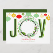 Vreugde aan de wereld De Heer is gekomen met Kerst Feestdagenkaart (Voorkant / Achterkant)