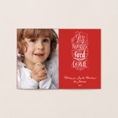 Vreugde aan de Wereld de Heer is Kom - Goud Religi Folie Kaarten (Binnen)