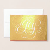 Vreugde aan de Wereld Echte Pas Foto Kerstmis aan Folie Kaarten (Voorkant met envelop)