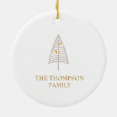 Vreugde aan de wereld eenvoudige boho bomen Kerstm Keramisch Ornament (Achterkant)