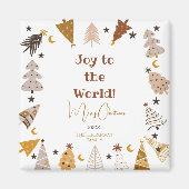 Vreugde aan de wereld eenvoudige boho bomen Kerstm Magneet (Voorkant)