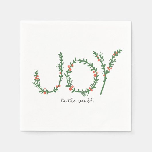 Vreugde aan de Wereld Eenvoudige Schattigee Kersts Servet (Voorkant)