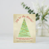 Vreugde aan de wereld! Eenvoudige Waterverf kerstb Feestdagenkaart (Staand voorkant)